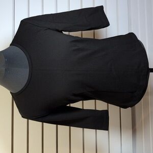 CHLOE KRISTYN  ~ Julia Ponte Half Sleeve Blouse Size M Black EUC